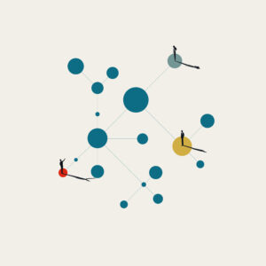 Business network and contacts vector concept. Symbol of connection, technology, communication. Minimal illustration
